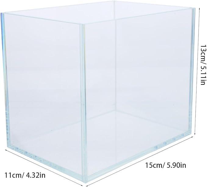 Mini Betta Fish Tank Desktop Aquarium 15x11x13 Cm Ultra- Glass Small Fish Bowl Space-Saving Design for Office