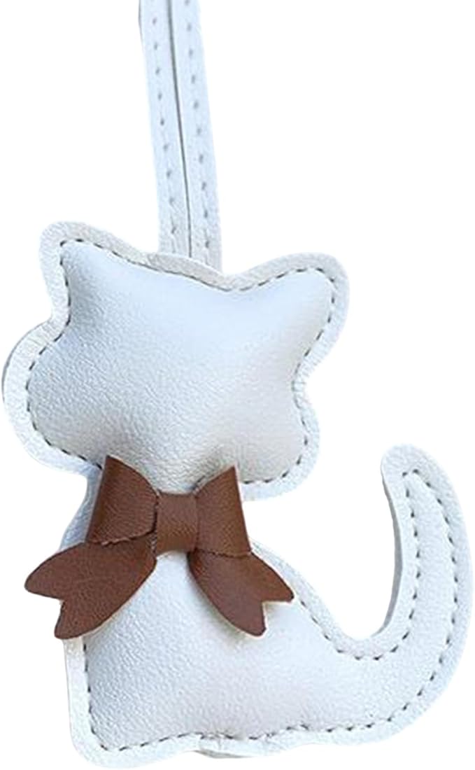 Soft Leather Bow Charm Handmade Fashionable Cat-Themed for Phone Camera Strap & Collar Decoration Stylish Bowknot Bag Charm
