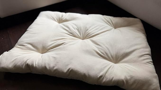 Rectangular Muslin Dog Bed Insert with Raw Cotton Filler, Natural Pet Bed Cushion Insert, Breathable Inner Pillow for Dog Bed Covers (X Large 48"x30"x5")