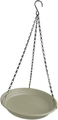 Hanging Bird Feeder and Waterer Tray Water Feeding Bowl Garden Decor with Chains Sturdy Birds Water Station for Backyard Yard, Beige