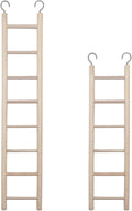 2pcs Birdie Basics Wooden Ladder for Bird Cage Climbing Ladder Toy for Parakeets Parrots Cockatoo (6 Step & 8 Step)