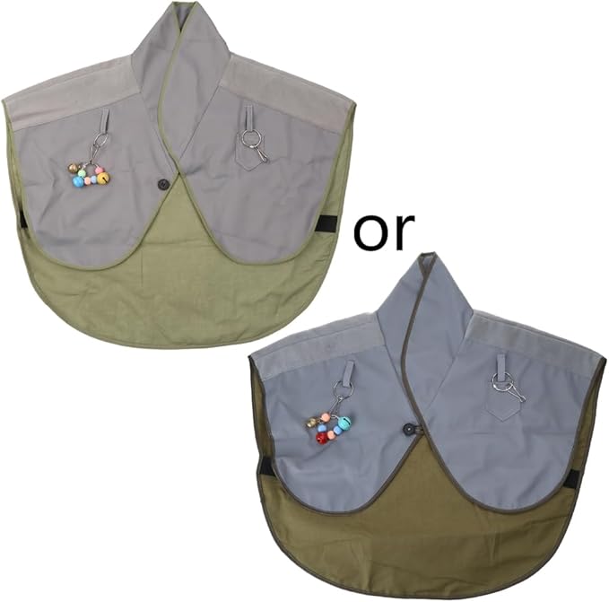 Interactively Play Parrot Shoulder Protector Neck Guard Pet Bird Parakeets Shawl Anti-Scratch Multifunctional Shawl - 1Pcs (Grey-Plus)