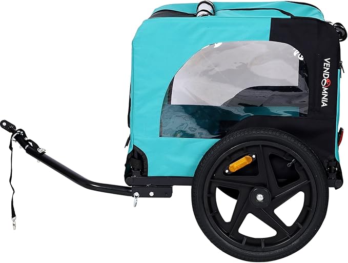 2-in-1 Dog Bike Trailer & Pet Carrier with Quick-Release Wheels, Foldable Steel Frame & Non-Slip Floor, 88 lbs Capacity for Medium/Small Dogs, Compatible with 20"-29" Bicycles