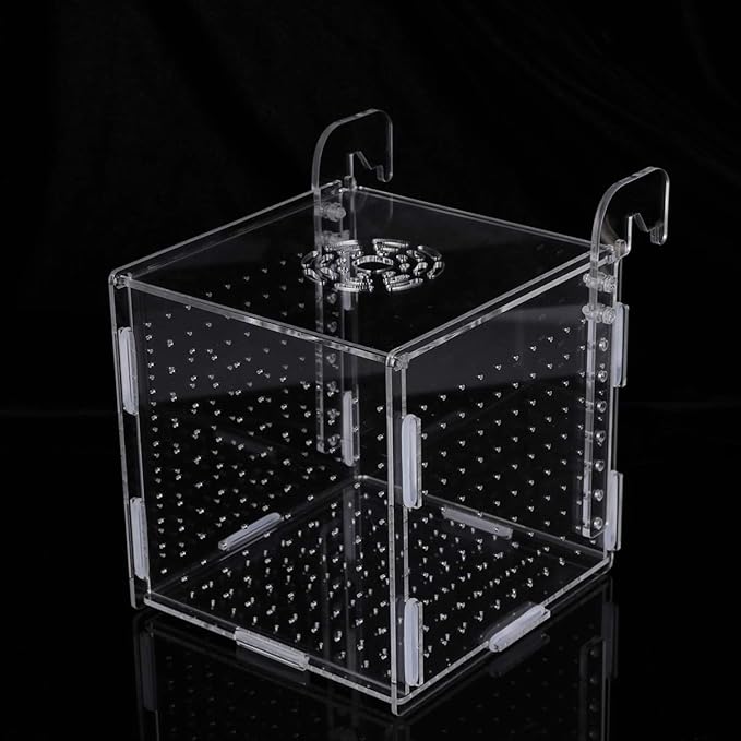 POPETPOP Fish Breeding Box-2 Box Hatchery Incubator Aquarium Fish Breeding Boxes Divider Hatching Boxes Accessory-Hook Pattern