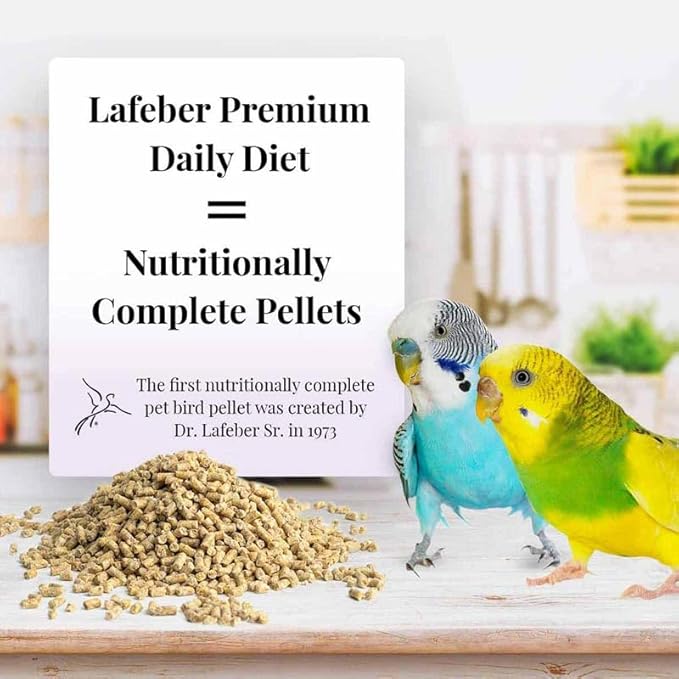 LAFEBER'S Premium Daily Diet Pellets Pet Bird Food, Made with Non-GMO and Human-Grade Ingredients, for Parakeets (Budgies), 5 lb