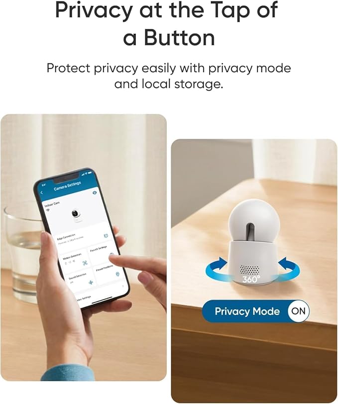 eufy Security 4K UHD Indoor Camera E30,360° Pan Tilt,AI Auto Tracking,Color Night Vision,Pet/Baby Camera with Two-Way Audio,AI Human/Pet Detection,Works with HomeKit,No Monthly Fee, White