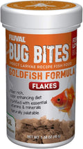 Fluval Bug Bites Goldfish Fish Food, Flakes for Small to Medium Sized Fish, 1.59 oz., A7339, Brown