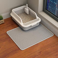 HCY&WLD 2-Pack Cat Litter Mat, Double Layer Honeycomb Waterproof Urine Proof Non-slip Litter Trapping Mat, Less Waste, Easy to Clean Cat Litter Box Mat, Kitten Indoor Supplies (Gray, 20x16 Inches)