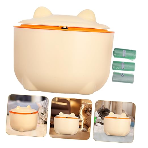 Luxshiny 1Set Capacity Cat Litter Disposal Bin Reusable Trash Can with Bags Operation Versatile Garbage Bin for Cat Waste and Storage
