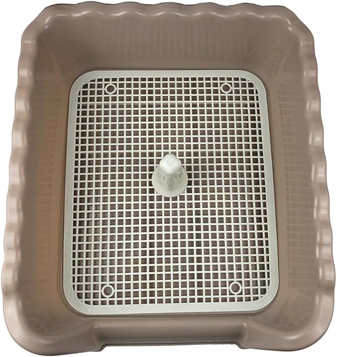 Lutema Indoor/Outdoor Training Dog Potty Tray for Small and Medium Puppies Litter Boxes in (Beige)