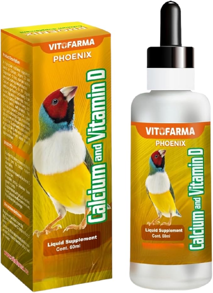 Nutritional Calcium Supplement for Birds + Vitamin D3 - Bird Health Liquid Supplement 60 ml