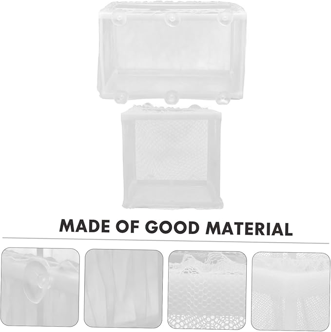 Happyyami 2Pcs Mesh Fish Breeding Tank Fish Incubator Isolation Box for Aquarium Durable Separation Net for Fry Survival and Breeding Needs