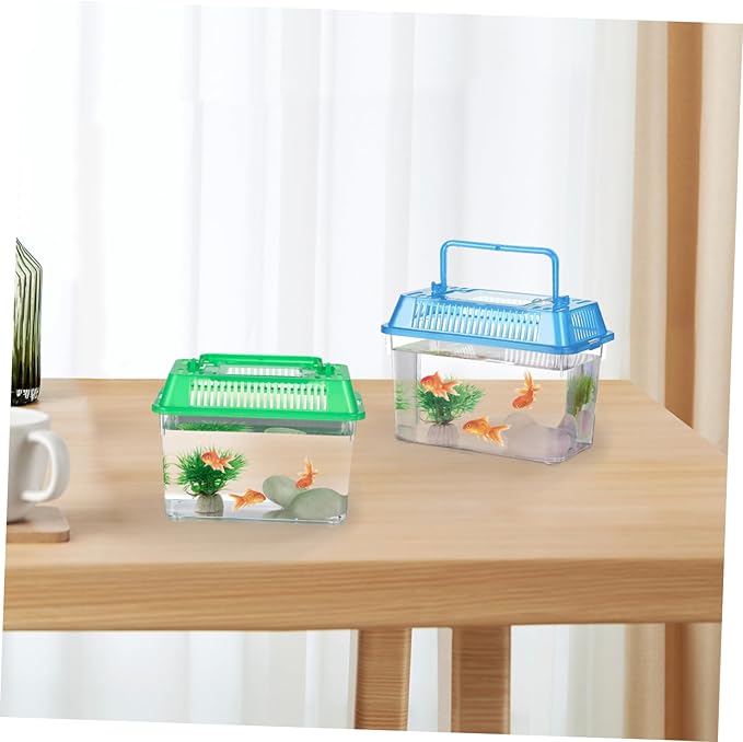 UPKOCH 4pcs Portable Fish Tank Pet Box Tank Fish Decoration Goldfish Crab Gel Reptile Basket Handheld Kit Accessories Stick Insect Aquariums Frog Terrarium Plastic
