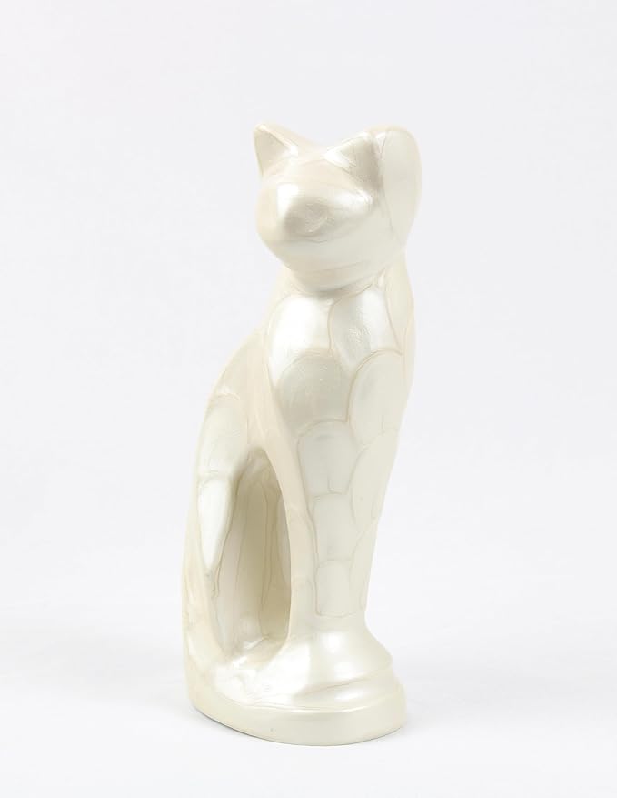 Cat Urns for Ashes - Pet Memorial Cat Urn Cat Memorial Gift, Pet Urn for Cat Ashes Keepsake Pet urns for Cats Ashes, Pet Ashes Urn, Pet Cremation Urn (Pearl)