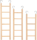 3 Pack Wooden Bird Ladder, Bird Cage Ladder Climbing Toys for Parakeets, Parrots, Cockatoo & Lovebirds