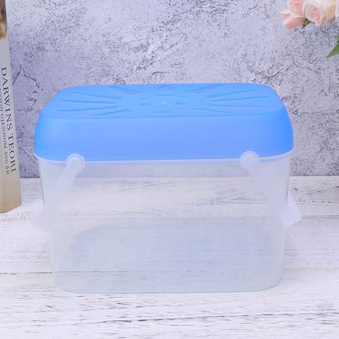 balacoo Portable Transparent Fish Tank 7.48 Inch Small Pet Nest Aquarium for Home Office Restaurant Decoration Durable Plastic Fish Bowl