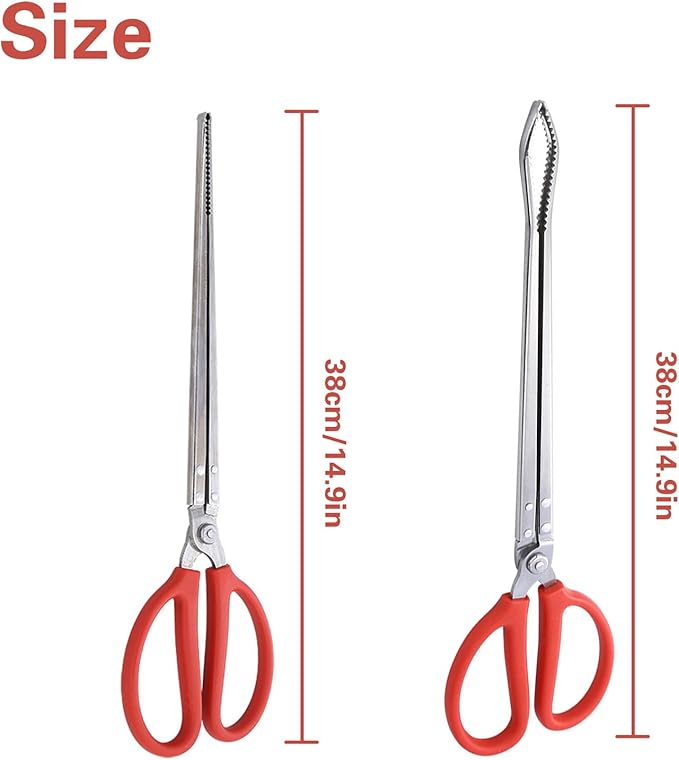 2PCS Snake Feeding Tongs, 15 Inch Heavy Duty Reptile Feeding Tongs, Extra Long Tweezers for Corn Ball Python Accessories, Bearded Dragon Reptile Tank Accessories Terrarium Supplies