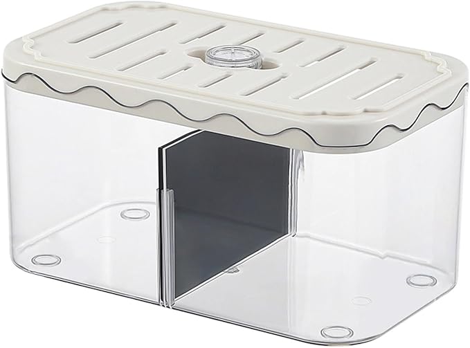 Small Fish Tank Aquarium Breeding Box Transparent Hatchery with Removable Divider for Clownfish Desktop, White