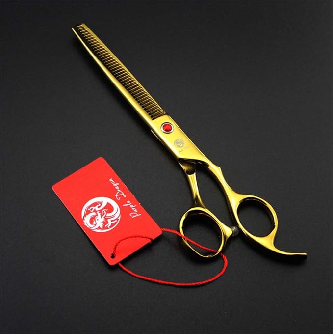 Purple Dragon 7.0 inch Rhinestone Decoration 3PCS Pet Grooming Scissors Dog Hair Cutting & Thinning Shears Set