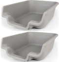 Dog Litter Box, Misty Gray, Extra Large Size, Durable & Pet Safe Puppy Litter Box, Indoor Open Top Entry Dog Litter Pan, Comfortable for Dogs, Great for Dogs up to 35 lbs (2 Pack)