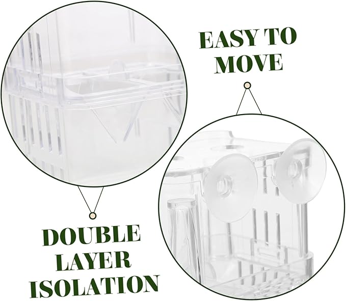 Kisangel 4pcs Aquarium Separation Container Small Fish Tank Fish Breeding Box Fry Hatchery Incubator Isolation Box