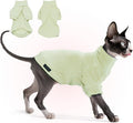 Fleece Sphynx Cat Clothes Soft Hairless Cat Clothes Pullover Cat Sweater for Chihuahua All Season Light and Warm Kitten Cloth for Cats Only Puppy Clothes Small Dog Sweater (Pale Green, Medium)