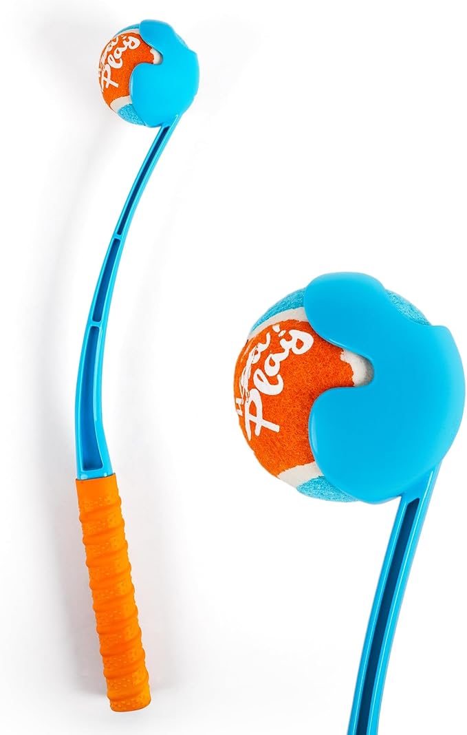 ALL FOR PAWS 19.3“ Dog Ball Launcher, Balls Thrower with Ergonomic Handle, Dog Fetch Toy with Medium Ball(2.5"), for Dogs 20-60 Pounds