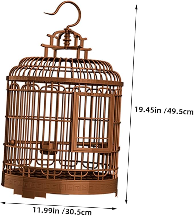 Retro Plastic Large Birdcage Villa Portable Travel Cage for Lovebirds Budgie Parrot Cage Bird Carrier