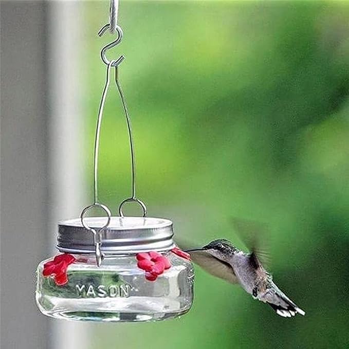 Hanging Bird Feeder for Wild Birds Flower Outlet Feeder Outside Water Bottle Birds Watering Supplies Feeders for Outdoors Feeders for Outdoors Metal