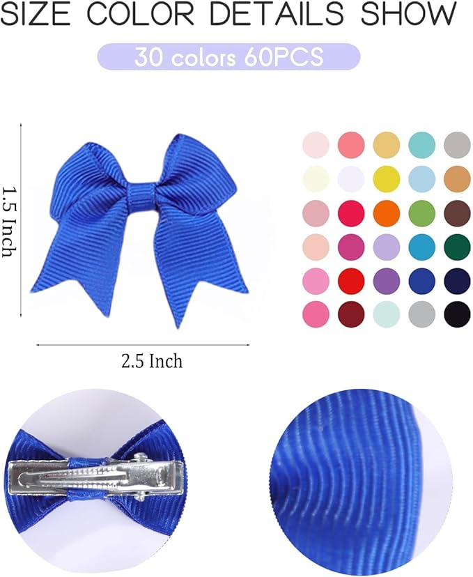 60PCS Small Dog Bows with Clips,Small Handmade Hair Accessories Bow Pet Puppy for Doggies Cat Kitten Rabbit Grooming Accessories (Green Style C-60pcs)
