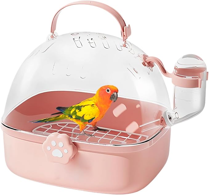 Genérico Hamster Carrier | PVC Chinchilla Carrier Cage with Water Bottle | Spacious Bird Carrier Accessories | Perfect for Parrots Parakeets and Nymphs