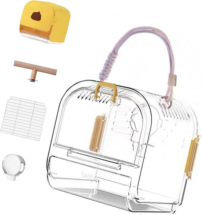 Light Weight Pet Carriers Transparents Portable Bird Cage with Removable Tray for Budgies and Small Birds Travel Cage with