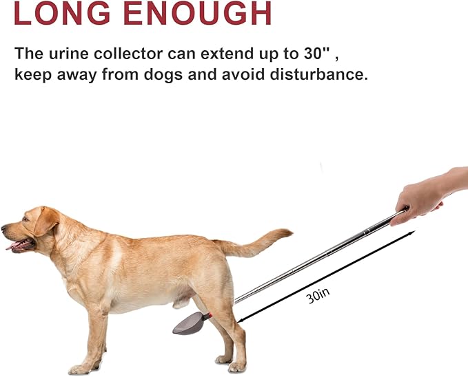 Dog Cat Urine Collector- Telescopic Handled Dog Pee Sample Catcher for Veterinary Supplies, Urine Stick,Dog Urine Sample Catcher