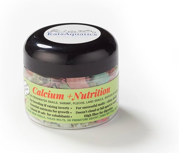 Calcium + Nutrition - For Breeding, Strong Shells, Healthy Molts, 100% Natural, Does Not Dissolve in Water, Fast Sinking For Aquatic Shrimp, Snails, Plecos and more! Biologist Made in USA