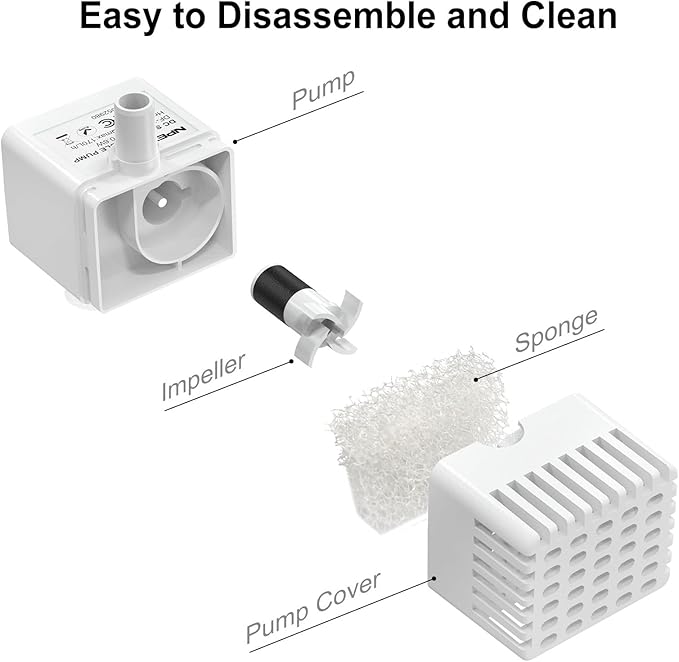 NPET Cat Water Fountain WF050TP 1.5L Automatic Pet Drinking Fountain with Replacement Faucet Kit - 4 Replacement Filters（No Adapter
