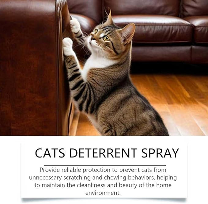 Bitter Cat Deterrent Spray - Enhanced Cat Repellent Indoor and Outdoor,Anti Chew Scratch Keep Off Furniture Counter,Mint to Prevent Cats from Urinating in Couch Bed