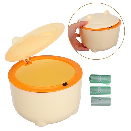 1set Sealed Cat Litter Trash Can with Lid Includes Waste Container for Efficient Cat Poop Storage Prevents for Spaces Cartoon Design
