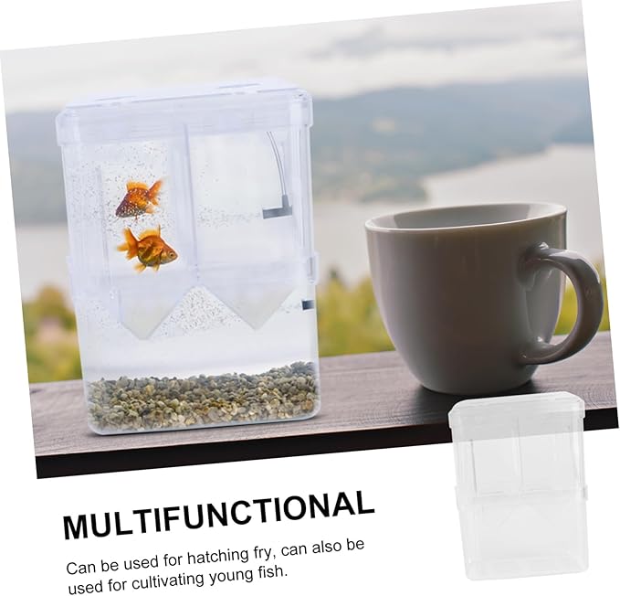 Happyyami 2pcs Aquarium Divider Hatching Boxes Fish Breeding Container Non-Slip Suction Base