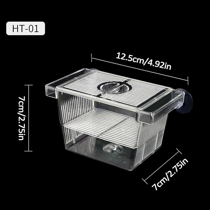 Fish Breeding Box - 20.5*9.5*9.9cm Acrylic Hatchery Incubator Tank Fish Tank Divider | Fishes Tanks Incubator Breeding Box | Aquarium Breeder BoxFish Acclimation Boxes Nursery For Injured Hatchery Inc