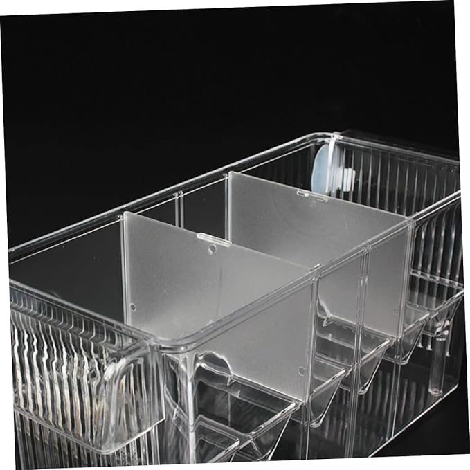 Sosoport Fish Tank Breeding Box Acrylic Aquarium Isolated Breeding Tank Incubator Hatching Box with Suction Cup for Freshwater and Saltwater Aquatic Pets