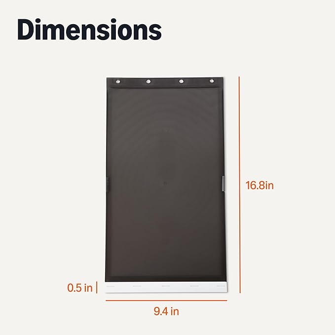 Amazon Basics Dog Cat Door Replacement Flap, Large, 16.9’’ x 9.6’’ x 0.83’’, White and Grey