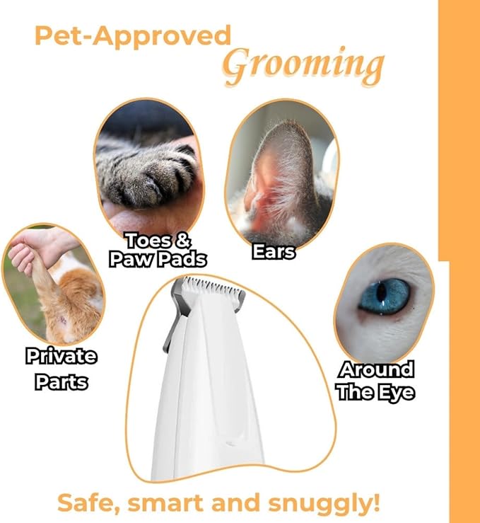 Belvedir Cat Grooming Trimmer, Belvedir Cat Trimmer, Cordless Pet Shaver, Low Noise Waterproof Rechargeable, for for Cats, Small Dogs & Animals Paws, Ears, Rump, Face, Eyes