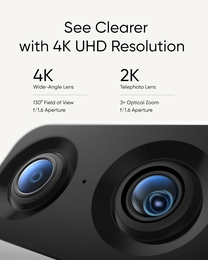 eufy Security 4K UHD Indoor Cam S350, Dual Cameras, 8× Zoom, 360° Pan & Tilt Security Cmera,AI Auto-Tracking,Baby/Pet/Nanny Camera, Human/Pet Detection, 2.4G/5G Wi-Fi