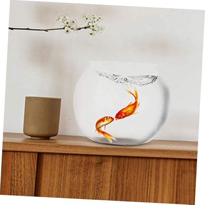 COHEALI 2pcs Large Round Fish Bowls Plastic Small Aquarium Tanks for Desktop Betta Goldfish Micro Landscape Container Office Decoration