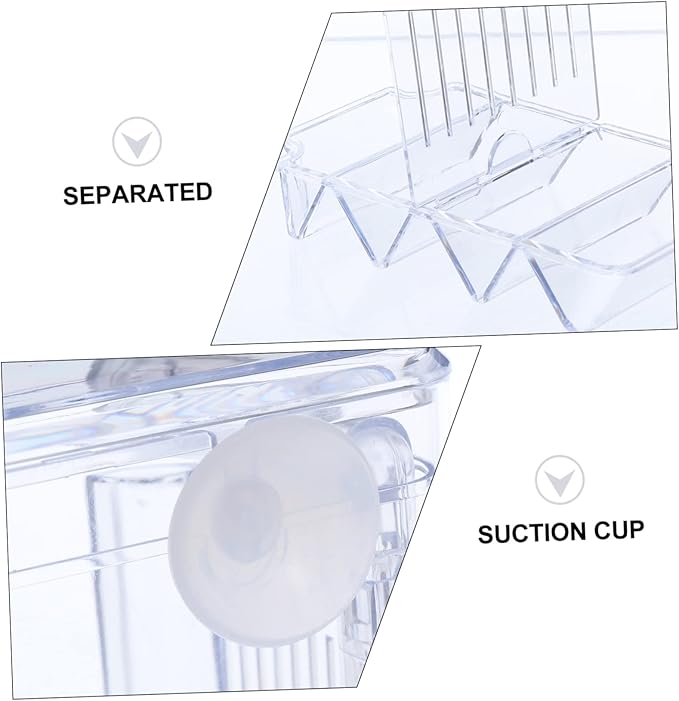 Breeding Tank Aquarium Box Dual Room Isolation Incubator for Fish Hatchery Safe Cup Design for Fry and Fish Easy to Clean Breeder Box