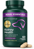 VetriScience Kidney Health Chewable Tablets, Renal Essentials Supplement for Dogs, Urinary Tract and Kidney Support with Mushroom, Astragalus Root, Nettle Seed and Herbs, Smoke, 60 Count