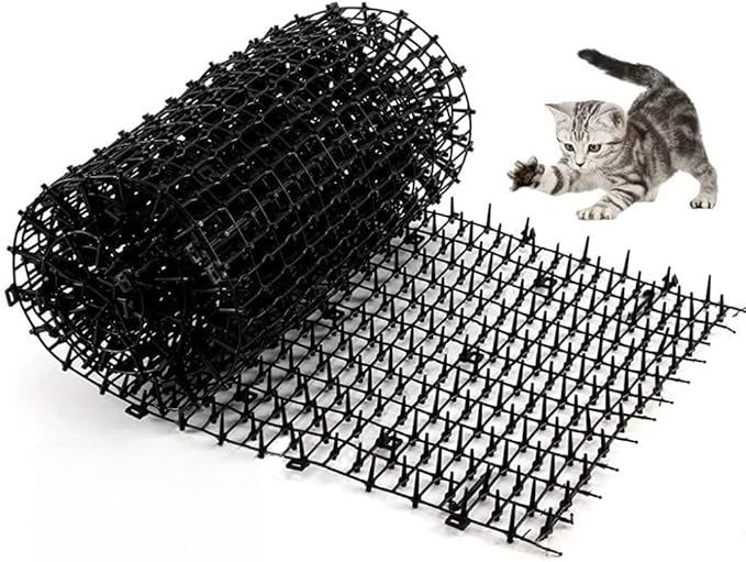 Cat Scat Mat with Spikes, 2m x 28cm Cat Dog Animal Spikes Repellent Mat, Anti Indoor Outdoor for Garden, Fence Foam Toe spacers 100 Pack, Disposable Finger sepa