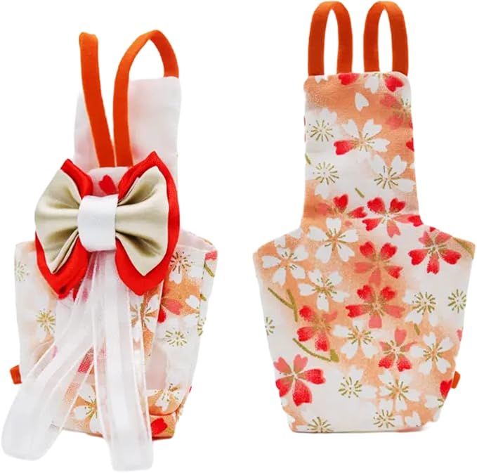 Bird Flight Suits Diapers, Parrot Flight Suits Diapers for Monk Parakeets, Cockatiels Flight Suits, Parrot Clothes, Bird Training Nappy Suit Liners Clothes (L, Orange)