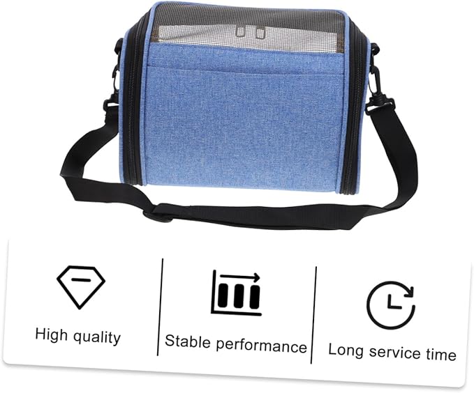 GLEAVI Parrot Carrier Bag with Breathable Mesh, Portable Crossbody Pet Shoulder Pouch for Travel and Outdoor Use, Blue Lightweight Bird Carrying Cage for Small Birds