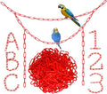 200-Piece Red Plastic Chain Links & Toys - Interlocking C-Clip Bird Cage Accessories for Parakeets, Sugar Gliders, Small Pets (Climbing/Swinging Toys)